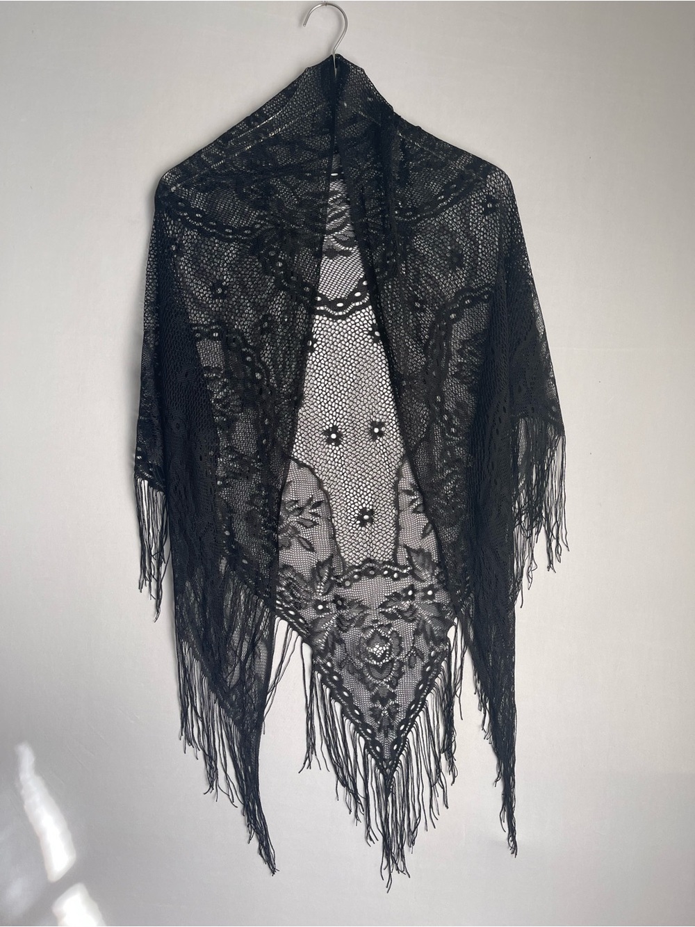 Black Lace Triangle Shawl